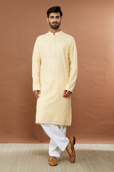 Buy Aham-Vayam Beige , Satin Sequins Floral Embroidered Kurta Set Online at Aza Fashions Buy_Aham-Vayam_Beige , Satin Sequins Floral Embroidered Kurta Set _Online_at_Aza_Fashions