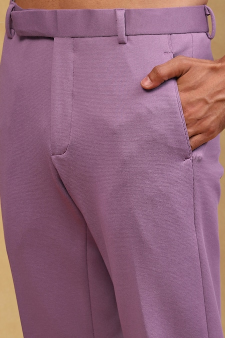 Soniya G_Purple Crepe Full Sleeve Jacket Set_at_Aza_Fashions