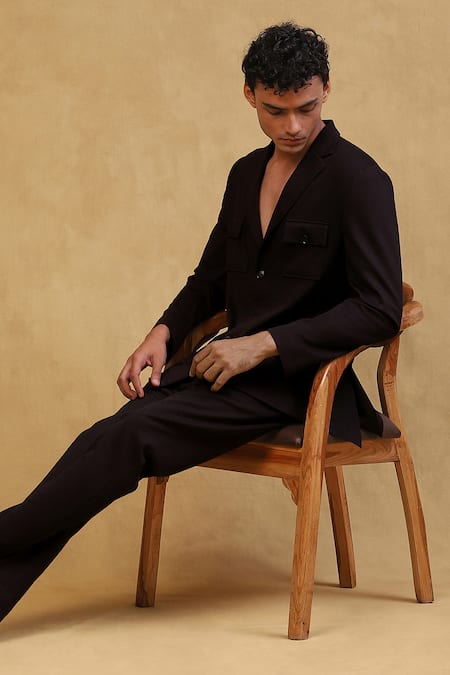 Shop Soniya G Black Crepe Full Sleeve Jacket And Pant Set Online at Aza Fashions Shop_Soniya G_Black Crepe Full Sleeve Jacket And Pant Set _Online_at_Aza_Fashions