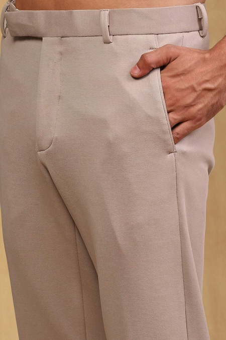 Soniya G Beige Crepe Metallic Thread Full Sleeve Solid Jacket And Pant Set at Aza Fashions Soniya G_Beige Crepe Metallic Thread Full Sleeve Solid Jacket And Pant Set_at_Aza_Fashions