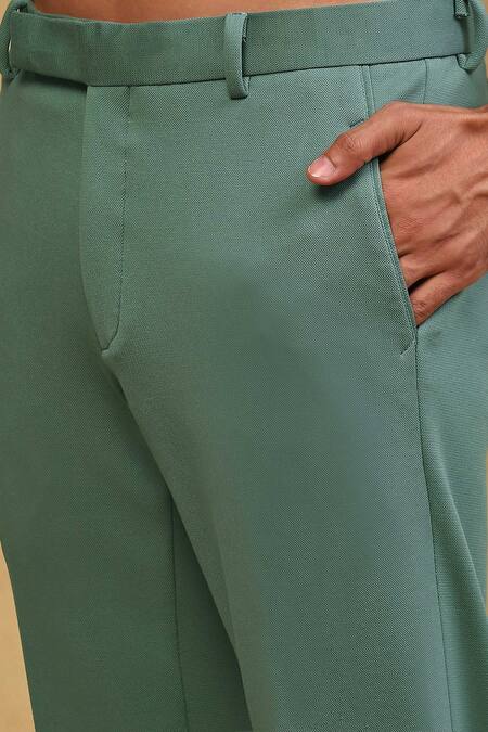 Soniya G Emerald Green Crepe Full Sleeve Plain Jacket And Pant Set at Aza Fashions Soniya G_Emerald Green Crepe Full Sleeve Plain Jacket And Pant Set_at_Aza_Fashions