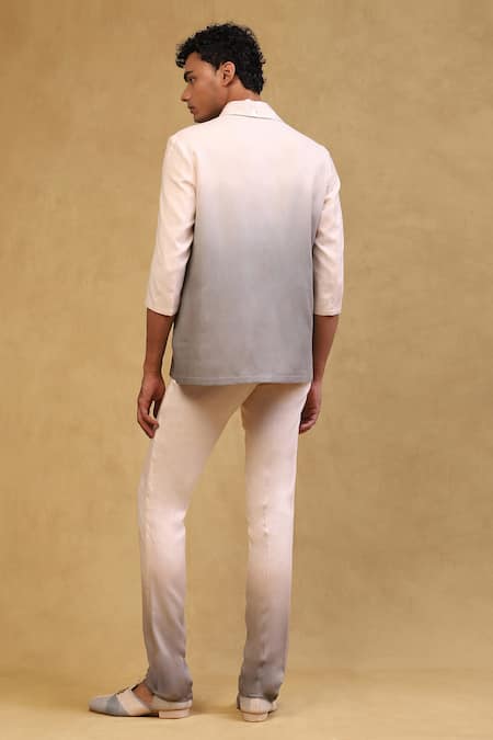 Soniya G_Grey Crepe Metallic Thread Ombre Shirt And Pant Set _Online_at_Aza_Fashions