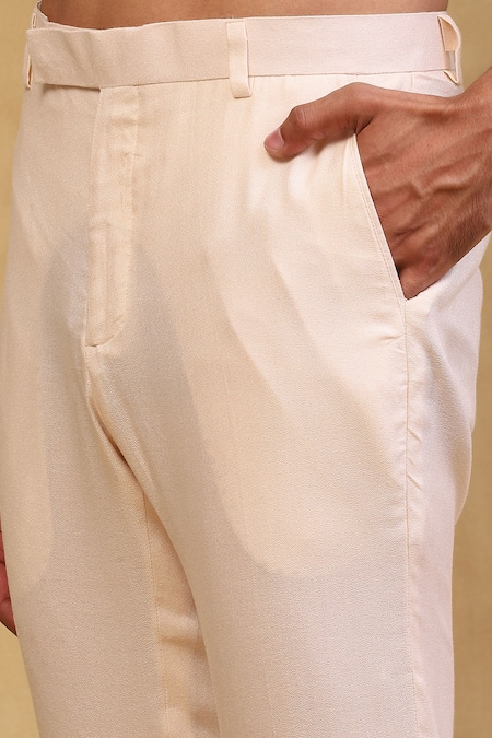 Soniya G_Grey Crepe Metallic Thread Ombre Shirt And Pant Set _at_Aza_Fashions