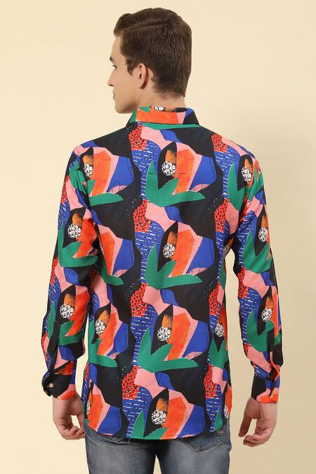 Shop_Soniya G_Multi Color Cotton Abstract Print Shirt_at_Aza_Fashions