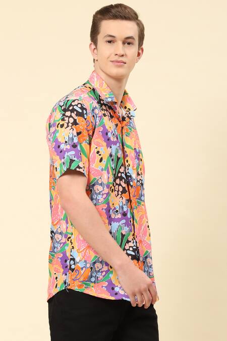 Soniya G_Multi Color Cotton Abstract Floral Print Shirt _Online_at_Aza_Fashions