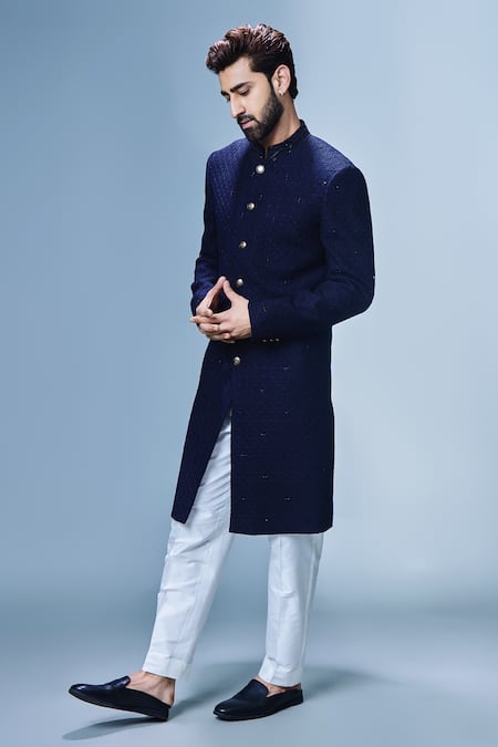 Chatenya Mittal Cutdana Embroidered Achkan Set 