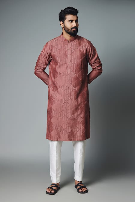 Chatenya Mittal Cotton Silk Pintucked Kurta Set 