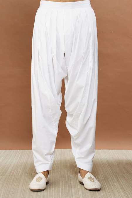 Aham-Vayam Blue Cotton Sequins, Embroidery Nawaab Kurta And Patiala Set at Aza Fashions Aham-Vayam_Blue Cotton Sequins, Embroidery Nawaab Kurta And Patiala Set_at_Aza_Fashions