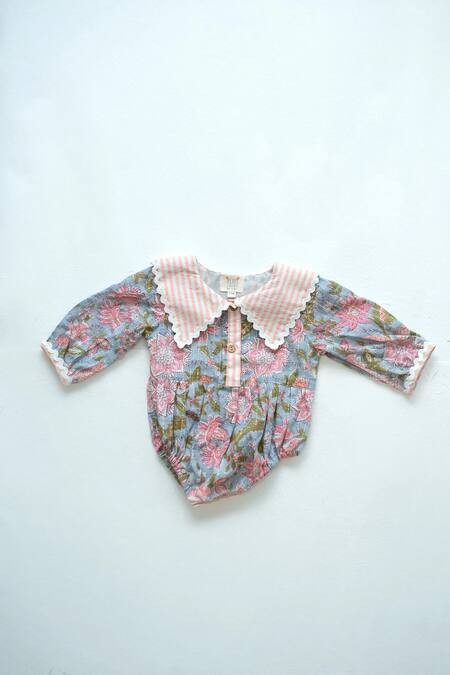 Shop Plumcheeks Multi Color 100% Hand Block Cotton Floral Jamna Set at Aza Fashions Shop_Plumcheeks_Multi Color 100% Hand Block Cotton Floral Jamna Set_at_Aza_Fashions