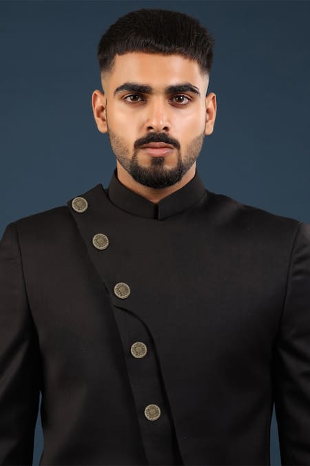 Shop Cosa Nostraa Gold Sunflower Glitter Buttons - Set Of 7 at Aza Fashions Shop_Cosa Nostraa_Gold Sunflower Glitter Buttons - Set Of 7 _at_Aza_Fashions