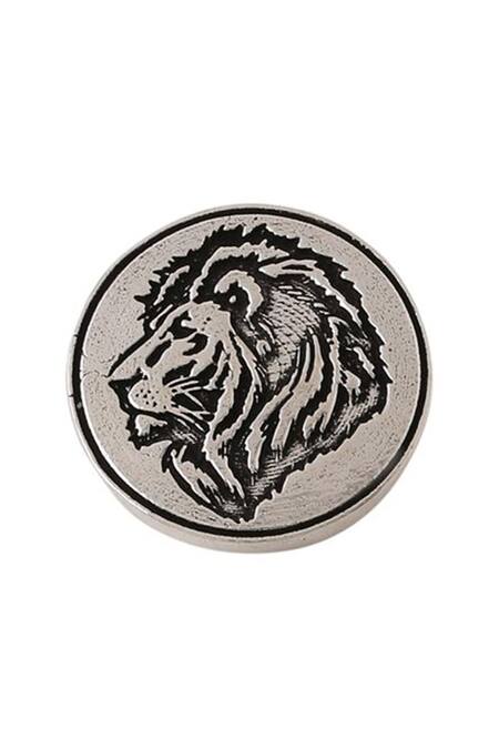 Buy_Cosa Nostraa_Grey Lion Carved Buttons - Set Of 7 _Online_at_Aza_Fashions