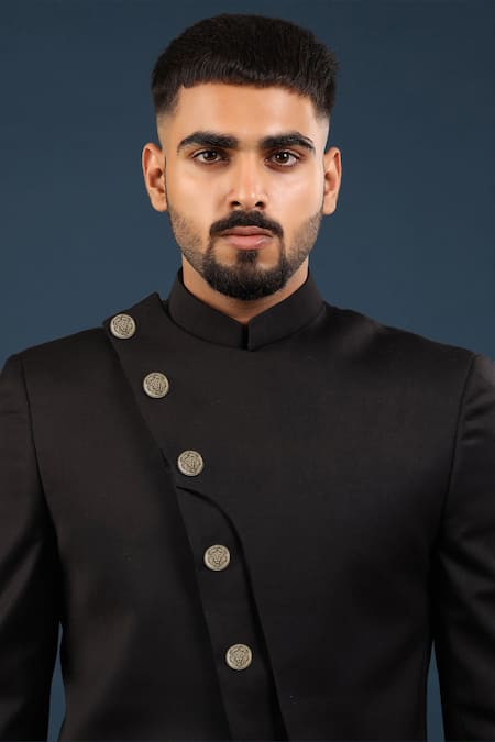 Shop Cosa Nostraa Gold Power Ruler Buttons - Set Of 7 at Aza Fashions Shop_Cosa Nostraa_Gold Power Ruler Buttons - Set Of 7 _at_Aza_Fashions