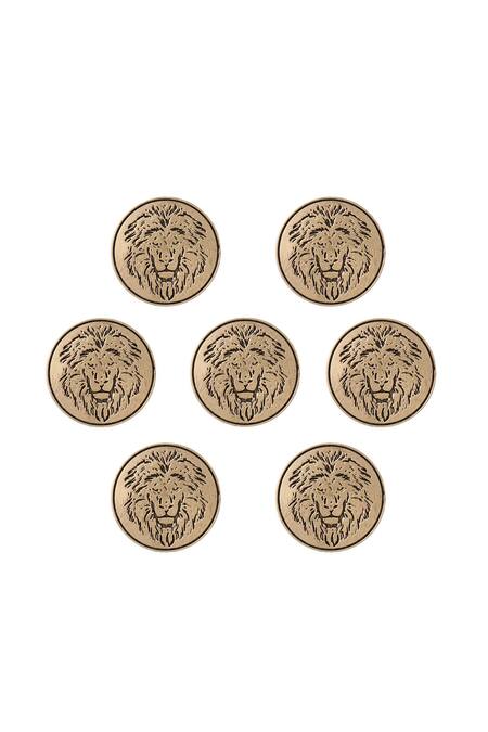 Cosa Nostraa Gold Power Ruler Buttons - Set Of 7 Online at Aza Fashions Cosa Nostraa_Gold Power Ruler Buttons - Set Of 7 _Online_at_Aza_Fashions