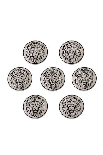 Cosa Nostraa_Grey Power Ruler Buttons - Set Of 7 _Online_at_Aza_Fashions