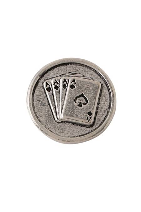 Buy_Cosa Nostraa_Grey Aces Rules Brass Buttons - Set Of 7 _Online_at_Aza_Fashions