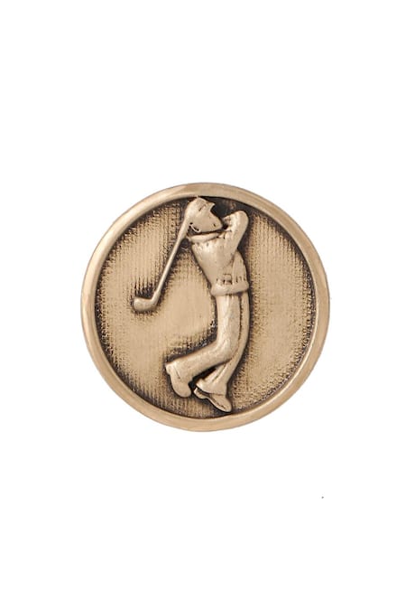 Buy Cosa Nostraa Gold Golfer Carved Buttons - Set Of 5 Online at Aza Fashions Buy_Cosa Nostraa_Gold Golfer Carved Buttons - Set Of 5 _Online_at_Aza_Fashions