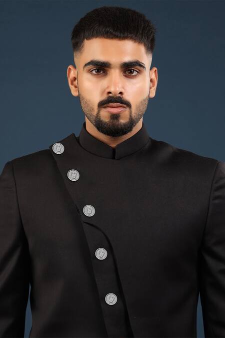 Shop Cosa Nostraa Silver Gold Biscuit Oxidised Buttons - Set Of 7 at Aza Fashions Shop_Cosa Nostraa_Silver Gold Biscuit Oxidised Buttons - Set Of 7 _at_Aza_Fashions