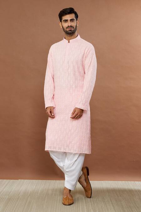Buy Aham-Vayam Pink Cotton Sequins Floral Embroidered Kurta And Patiala Set Online at Aza Fashions Buy_Aham-Vayam_Pink Cotton Sequins Floral Embroidered Kurta And Patiala Set_Online_at_Aza_Fashions