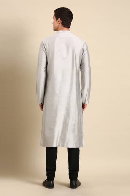 Mayank Modi - Men Floral Placement Print Kurta Set For Kids