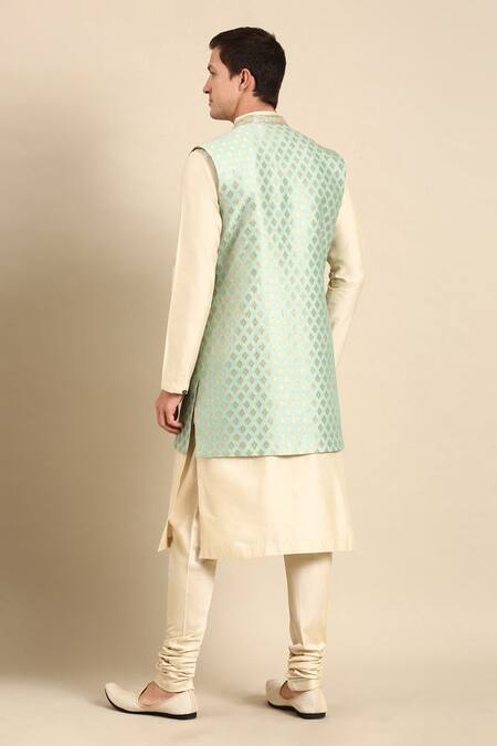 Mayank Modi - Men Geometric Woven Nehru Jacket 