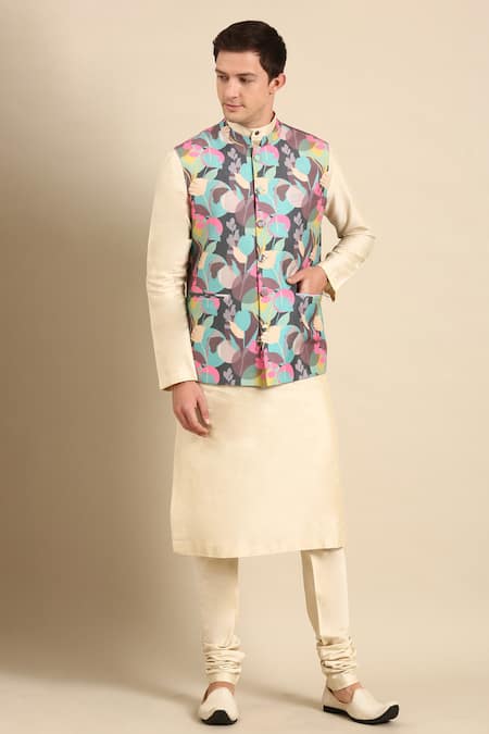 Buy KISAH Men Green Printed Nehru Jacket - Nehru Jackets for Men 7510927 |  Myntra
