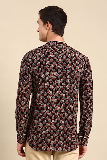 Shop_Mayank Modi - Men_Multi Color Cotton Digital Print Shirt _at_Aza_Fashions