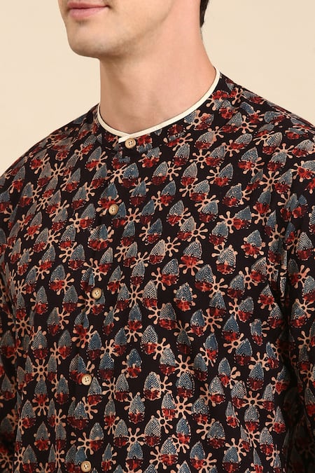 Buy_Mayank Modi - Men_Multi Color Cotton Digital Print Shirt _Online_at_Aza_Fashions