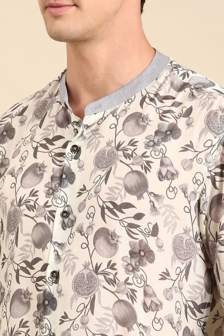 Buy Mayank Modi - Men White Muslin Digital Print Shirt Online at Aza Fashions Buy_Mayank Modi - Men_White Muslin Digital Print Shirt _Online_at_Aza_Fashions