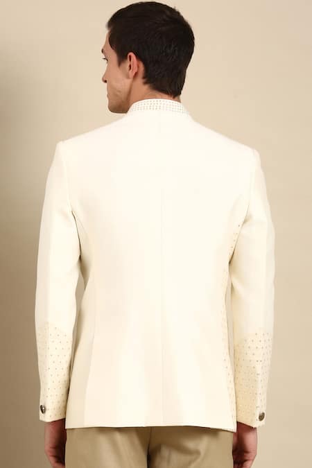 Mayank Modi - Men Silk Banaras Embroidered Bandhgala For Kids