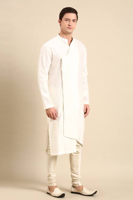 Buy Mayank Modi - Men Ivory Silk, Jacquard Kurta Churidar Set Online at Aza Fashions Buy_Mayank Modi - Men_Ivory Silk, Jacquard Kurta Churidar Set_Online_at_Aza_Fashions