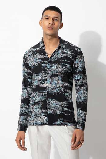 Rohit Gandhi + Rahul Khanna Abstract Glitch Print Shirt 