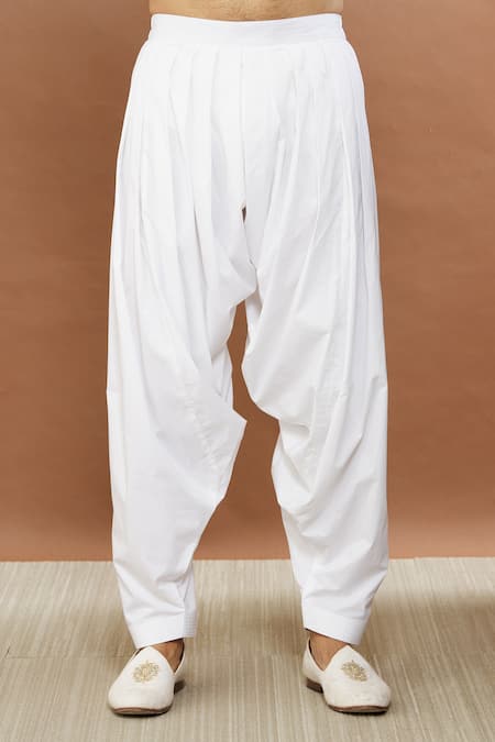 Aham-Vayam_Blue Cotton Sequins Utsav Embroidered Kurta And Patiala Set _at_Aza_Fashions