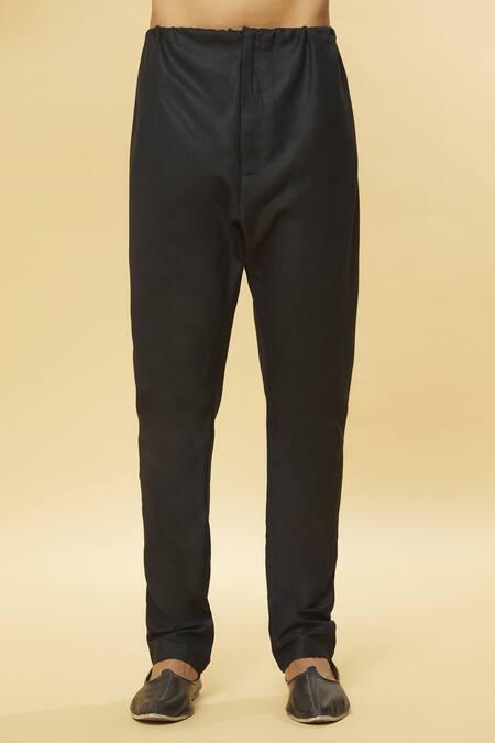 Aham-Vayam Black Cotton Tatvam Sankalp Solid Kurta And Pyjama Set at Aza Fashions Aham-Vayam_Black Cotton Tatvam Sankalp Solid Kurta And Pyjama Set _at_Aza_Fashions