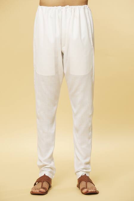 Aham-Vayam White Cotton Tatvam Sankalp Kurta And Pyjama Set at Aza Fashions Aham-Vayam_White Cotton Tatvam Sankalp Kurta And Pyjama Set _at_Aza_Fashions