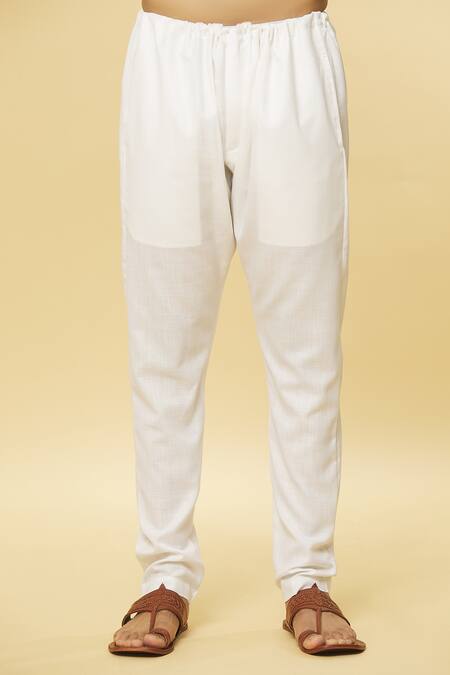 Buy Aham-Vayam White Cotton Tatvam Agam Solid Kurta And Pyjama Set Buy_Aham-Vayam_White Cotton Tatvam Agam Solid Kurta And Pyjama Set