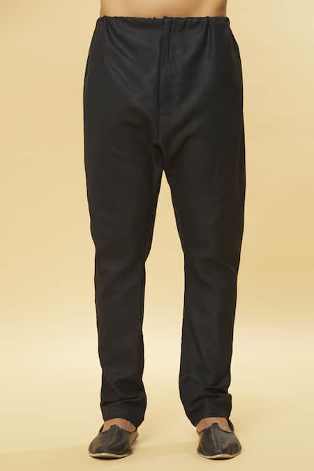 Buy Aham-Vayam Black Cotton Tatvam Samaroh Solid Kurta And Pyjama Set Buy_Aham-Vayam_Black Cotton Tatvam Samaroh Solid Kurta And Pyjama Set