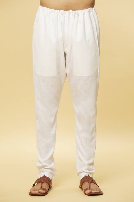 Aham-Vayam White Cotton Tatvam Jun Solid Kurta And Pyjama Set at Aza Fashions Aham-Vayam_White Cotton Tatvam Jun Solid Kurta And Pyjama Set _at_Aza_Fashions