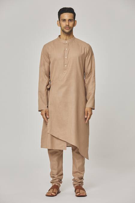 Buy Aham-Vayam Brown Cotton Tatvam Jun Solid Kurta And Pyjama Set Online at Aza Fashions Buy_Aham-Vayam_Brown Cotton Tatvam Jun Solid Kurta And Pyjama Set _Online_at_Aza_Fashions