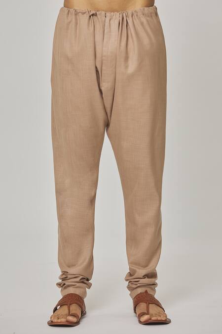 Aham-Vayam Brown Cotton Tatvam Jun Solid Kurta And Pyjama Set at Aza Fashions Aham-Vayam_Brown Cotton Tatvam Jun Solid Kurta And Pyjama Set _at_Aza_Fashions