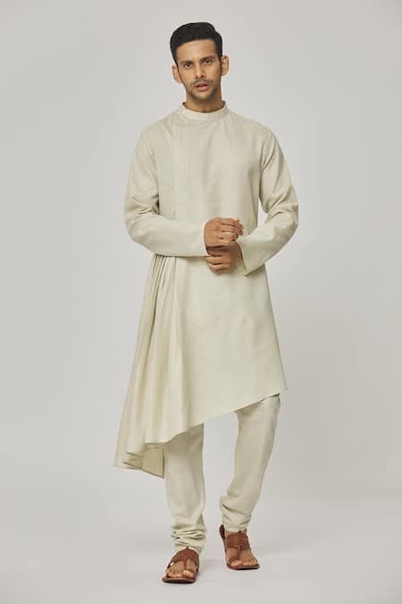 Aham-Vayam Tatvam Kiyoshi Cotton Solid Kurta & Pyjama Set 