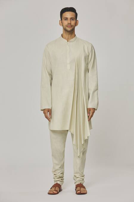 Buy Aham-Vayam Cream Cotton Tatvam Harshollas Solid Kurta And Pyjama Set Online at Aza Fashions Buy_Aham-Vayam_Cream Cotton Tatvam Harshollas Solid Kurta And Pyjama Set _Online_at_Aza_Fashions