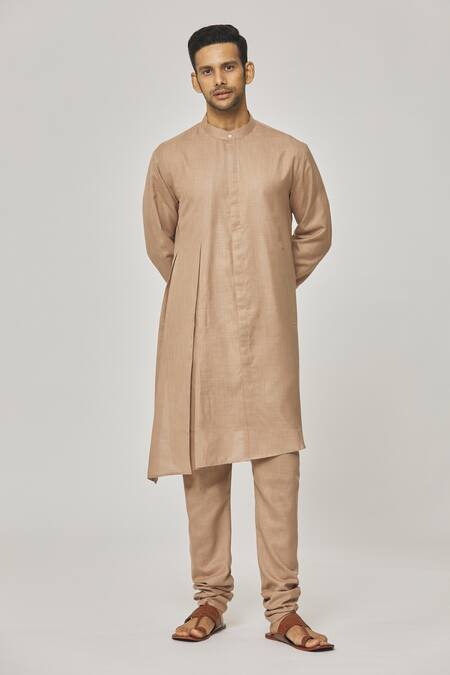 Aham-Vayam Tatvam Haritva Cotton Solid Kurta & Pyjama Set 