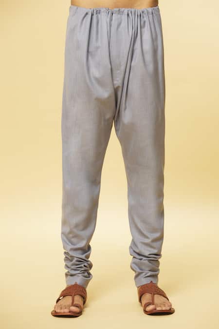 Buy_Aham-Vayam_Grey Cotton Tatvam Asahi Kurta Set _Online_at_Aza_Fashions