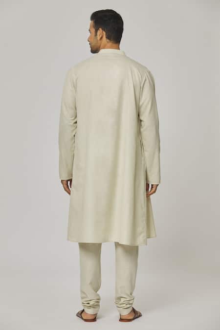 Aham-Vayam Tatvam Kaito Cotton Solid Kurta & Pyjama Set 