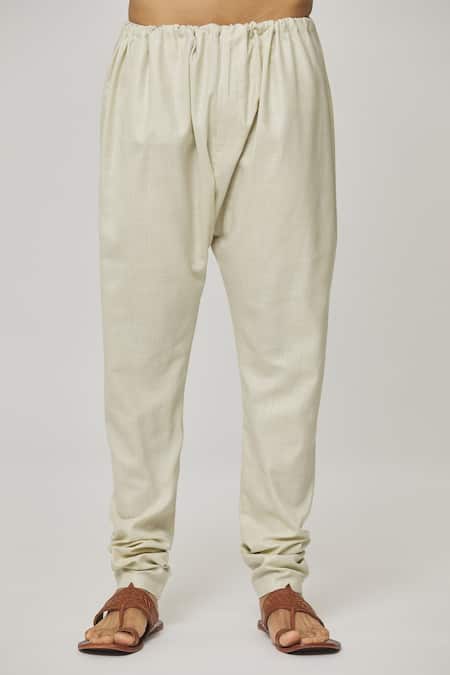 Buy_Aham-Vayam_Cream Cotton Tatvam Kaito Solid Kurta And Pyjama Set 