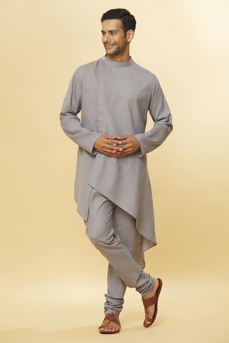 Aham-Vayam Tatvam Minato Cotton Solid Kurta & Pyjama Set 