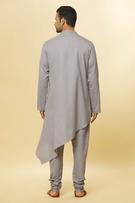 Aham-Vayam Tatvam Minato Cotton Solid Kurta & Pyjama Set 
