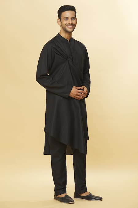 Aham-Vayam Tatvam Aapno Cotton Solid Kurta & Pyjama Set 