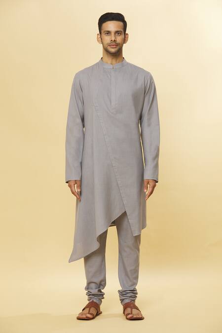 Buy Aham-Vayam Grey Cotton Tatvam Upasak Kurta And Pyjama Set Online at Aza Fashions Buy_Aham-Vayam_Grey Cotton Tatvam Upasak Kurta And Pyjama Set _Online_at_Aza_Fashions