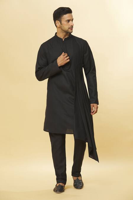 Aham-Vayam Black Cotton Tatvam Harshollas Kurta And Pyjama Set at Aza Fashions Aham-Vayam_Black Cotton Tatvam Harshollas Kurta And Pyjama Set _at_Aza_Fashions